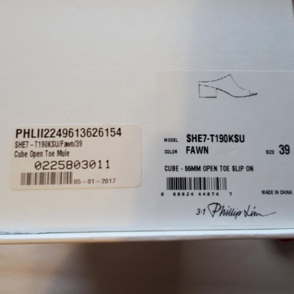 3.1 Philip Lim cube open Toe mule slip on. Fawn. Sz 39(8.5). - Picture 2 of 16